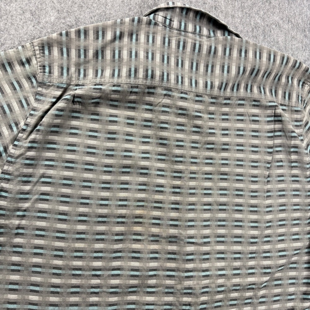 Tommy Bahama Mens Camp Shirt Large Gray Geometric Print Heritage Silk Cotton - Picture 11 of 11